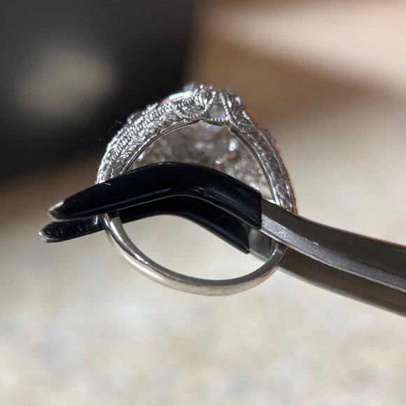 Art Deco Style Round Cut Cz Silver 925 Ring - Picture 7 of 13